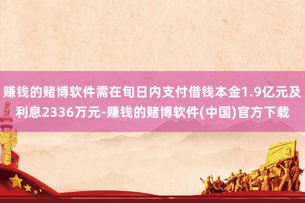 赚钱的赌博软件需在旬日内支付借钱本金1.9亿元及利息2336万元-赚钱的赌博软件(中国)官方下载